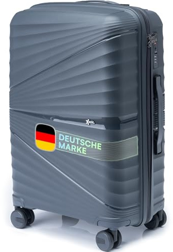 Xonic® Hartschalenkoffer XL für 100L - Bruchsicherer Rollkoffer Polypropylen mit 360° Doppelrollen & TSA-Schloss - Reisekoffer Dark Grey