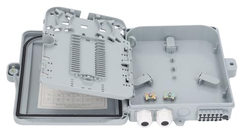 Jectse 12 Optical Fiber Distribution Box, Large Capacity, Neat for Wires, Simpler Wiring with SC FC PLC, High Safety, Easy to Install,