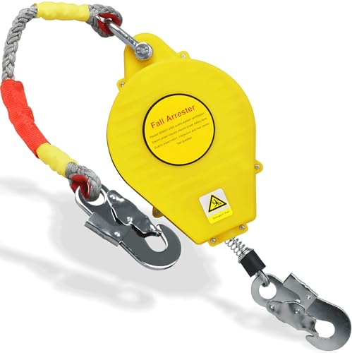 Höhensicherungsgerät Einziehbar 3m/5m/7m/10m/15m/20m, Zertifiziertes Absturzsicherung Dachdecker mit Automatischer Verriegelung, 150KG Auffanggurt Absturzsicherung für Arbeiten in der Höhe (3m)