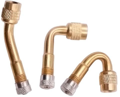 Toerjii Ventilverlängerung Autoventil, Autoventil Adapter, 45 90 135 Grad Ventilverlängerung, Ventiladapter Winkel Reifenventilverlängerung Winkelventil für Auto Motorrad Fahrrad Scooter (Gold)