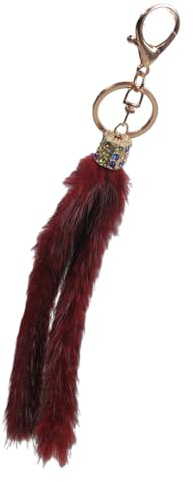 MARCBUSE Portachiavi per capelli alla moda, versatile, accessorio per auto, elegante, robusto, decorazione a coda di compleanno, regalo di compleanno, Rosso vinaccia, Taglia unica