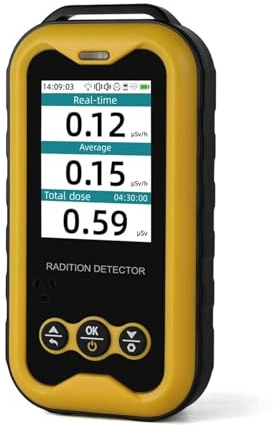 Contatore Geiger portatile, rilevatore di radiazioni, tester radioattivo LCD portatile con suono, luce e scossa for lavoro e casa Interno/esterno