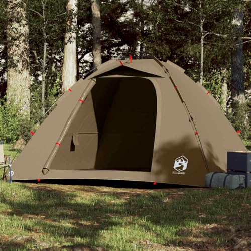 Runheo Tente de pêche pour 4 personnes - Vert olive - Avec système de libération rapide - Tente de camping étanche avec raccord E - Construction facile à lancer et pop-up - Idéale pour la pêche, le