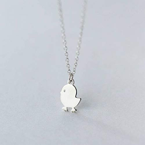 Thumby S925 - Collana con ciondolo a forma di pulcino in argento spazzolato, stile zodiacale