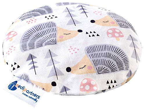 Medi Partners Cuscino termico con noccioli di ciliegia per bambini 180g rotondo 15cm ecologic 100% cotone calore + terapia del freddo (Ricci)