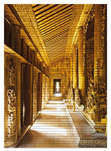 Wallario Duschmatte Antirutschmatte Badmatte Fußmatte Buddhistischer Tempel aus Holz - Mandaley, Größe ca. 70 x 50 cm