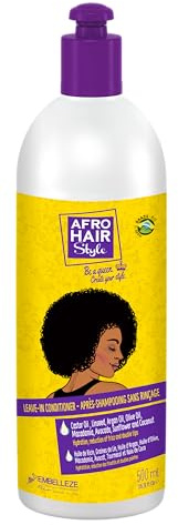 Novex Acondicionador Sin Enjuague AfroHair Enriquecido con 7 Aceites Nutritivos, Hidrata y Ayuda a Controlar el Frizz y las Puntas Abiertas, Adecuado para todo Tipo de Cabello Rizado y Crespo 500ml