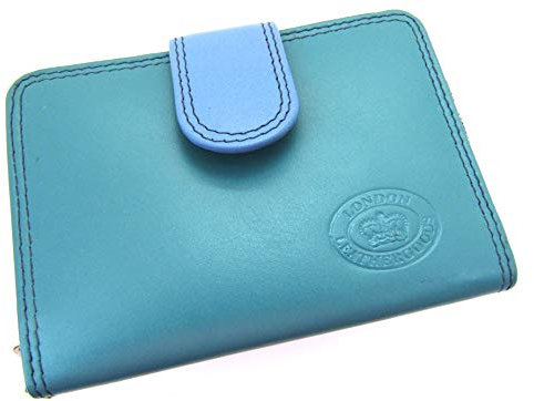 E L Damen-Geldbörse aus Leder, Ziehharmonika-Stil, Kartenhalter, ocean, 11cm 4.33Wide , 8cm 3.14 High , 5cm 1.9, Kartenhalter