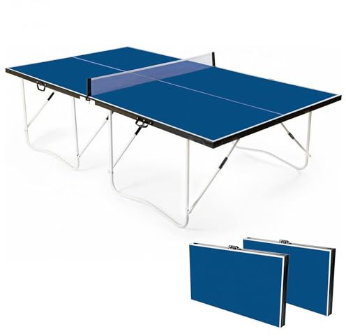 homelikesport 9FT Folding Table Tennis Table Outdoor Indoor Portable Ping Pong Table Full Size Professional Rollaway Table Easy Quickly Installation 95% Pre-assembled
