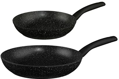 Five - Set de 2 Poêles en Aluminium Noir D 24 & D 28 cm Tous Feux y Compris Induction