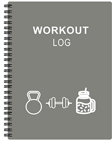 Workout Log for Women & Men - A5 Fitness Planner/Journal to Track Weight Loss, Workout Journal for GYM, Bodybuilding Progress - Daily Health & Wellness Tracker, Grey
