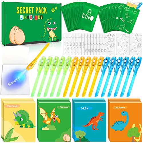 MarckersHome UV Stift und Notizbuch, 16 Stück Mitgebsel Kindergeburtstag Jungen&Mädchen,Zauberstifte kinder, Kindergeburtstag Gastgeschenke, Adventskalender kinder,Dinosaurier Geschenk für Jungen