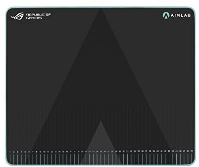 ASUS ROG Hone Ace Aim Lab Edition Gaming-Mauspad (mit Messmarkierungen für die ROG Aim Lab Software, wasser-, öl- und staubabweisende Oberflächenschutz-Nanobeschichtung, 3mm Gummibasis)