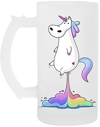 Unicorn Fart Active Glass Beer Mug Cup Ice Cream Beer Mug Cup