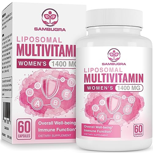 Sambugra Liposomal Multivitamin for Women 1400MG - Womens Daily Multi Vitamins Supplements with Iron, Vitamin A, C, D, E and B Complex for Immune Health, Hair & Skin Support for Women 18+