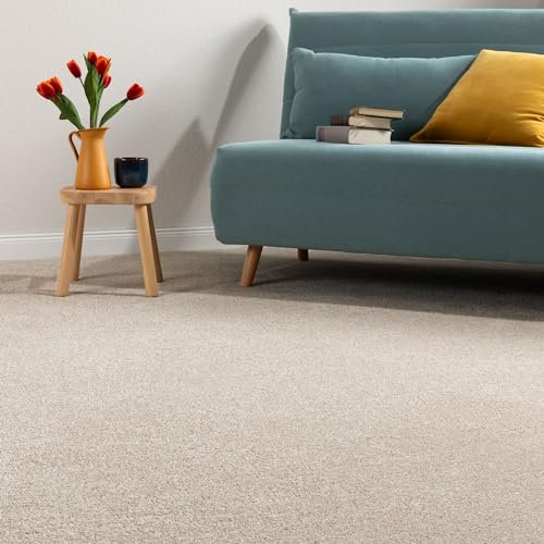 Steffensmeier Teppichboden Catania Meterware | Auslegware für Kinderzimmer Wohnzimmer Schlafzimmer | Beige, Größe: 100x700 cm