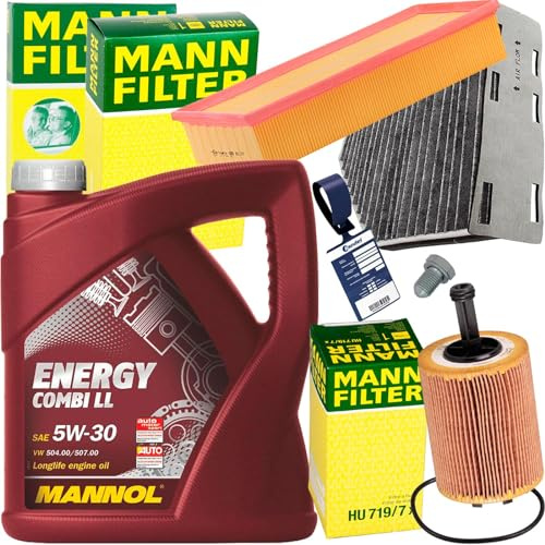 Inspektionspaket + 5L 5W30 Öl für 1.9/2.0 TDI Golf 5 6 Passat 3C A3