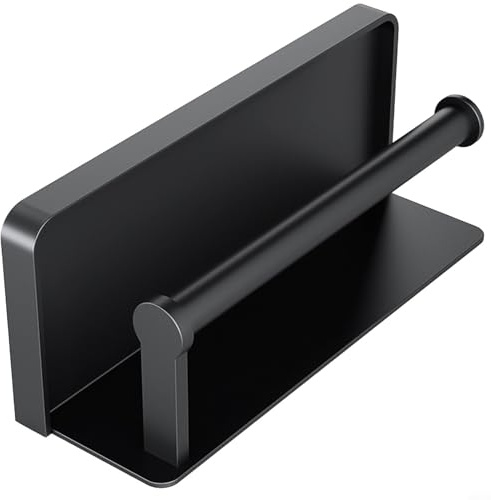 Porte-rouleau de papier essuie-tout avec étagère, porte-serviettes en papier avec étagère pour cuisine, support mural, sans perçage (A)