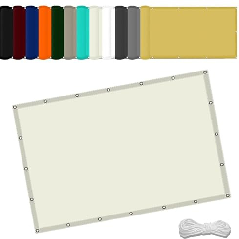 Sonnensegel 2.8 x 2.8 m Wasserdicht Sonnenschutz Balkon Reißfest UV-Schutz nach Mass Polyestergewebe Mit Seil Schattenspender für Außenbereich Patio, Elfenbein