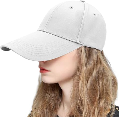 Long Bill Baseball Caps, Sun Protection Baseball Cap with Long Brim, Breathable Cotton Long Bill Fishing Hat for Travel Hiking