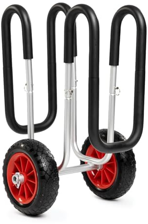 AQUASTIC SUP Board Trolley – leichte Aluminiumkonstruktion, robust 45 kg Traglast, 10″ Transportrollen, inkl. Sicherheitsgurt & Schutzpolster – praktischer Strand‑ & Reisebegleiter