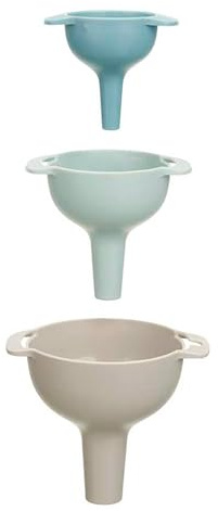 Set 3 embudos plastico con filtro colección KINVARA