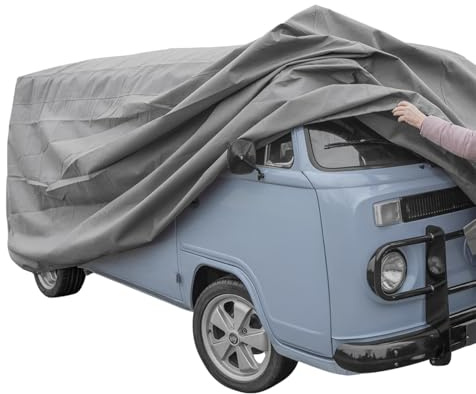 Autoabdeckung 615x210x227 cm wasserfest UV Schutz für Campingbus kompatibel mit VW T1 T2 T3 Bulli Winter Sommer mit Kordelzug 1 x | Kompatibel mit VW T1 T2 T3 Bulli für Winter und Sommer, mit Kordelzug und vollständigem Maß 615 x 210 x 227 cm
