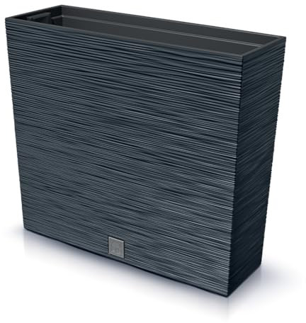 Tymar Blumenkasten Blumenkübel hoch Pflanzkasten Outdoor Blumentopf sichtschutz länglich pflanzgefäße für draussen rechteckig (Anthrazit; 58x18x50cm)