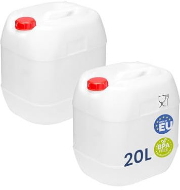 Garronda Garrafa Agua sin BPA Bidon 20 litros Seguro para Alimentos Depósito de Agua Camping Accesorios Garrafas Deposito Camper 2 Pack Blanco GD-0082