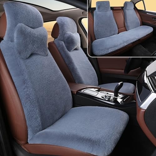 BAITUB Autositzbezüge für V-W Golf 5 Sitzheizung Auto Auflage Warmwinter Autobezug aus Kaschmir Komplettes Set mit Autositzbezügen Autositzschutz mit 2 Kopfstützen