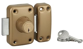 THIRARD Verrou à Double Entrée Acier Cylindre 50 mm Verni | verrou double entrée, cylindre 50 mm, acier, finition verni, 3 clés, porte d'entrée vitrée, fabrication française, doré