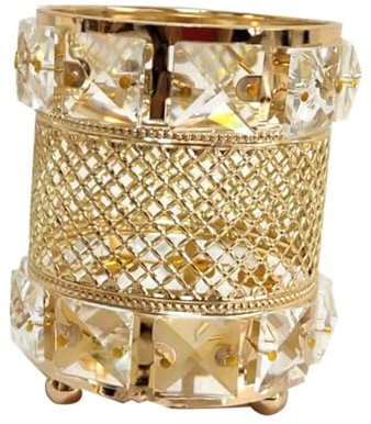 Artibetter Goldener Kristall Hohlzylinder Organizer Desktop Aufbewahrungsbox Make up Pinselhalter Schreibwarenbehälter Partydekoration