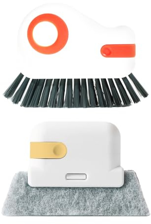 LCIEFKAE Busta Spazzolino con Cornice della Finestra in 2 Parti, Maniglia Comoda, Pennello per La Pulizia Multifunzione, Strumento di Pulizia del Telaio della Finestra Riutilizzabile E Creativo.