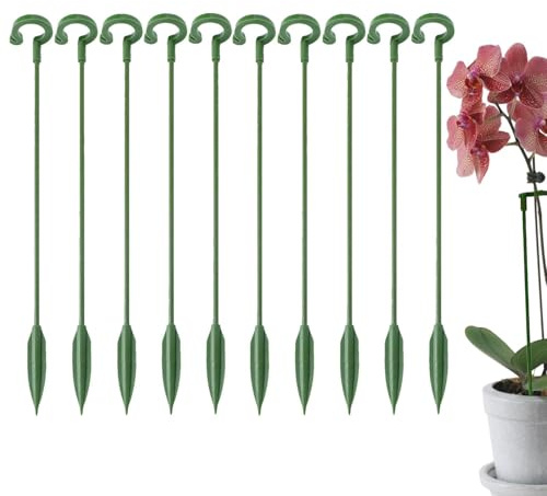 Plant Support Stakes | 10 Pc Flower Fixed Protection Stand | Garden Single Stemmed Plant Support, Hoop Plant Prop For Flowers Orchid Tomatoes Peony Lily Rose Gladiolus, Phalaenopsis - 17/27cm