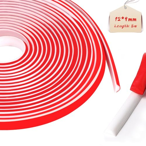LALAGO Flexible Selbstklebend Zierleisten Deckenleisten, Flexible Viertelstab, TPE Dreieck Zierleiste für Decken und WandüBergang, Abschlussleiste Küchenarbeitsplatte Wandkanten (8M,12x9mm,Weiß)