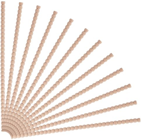 AHANDMAKER Lot de 12 baguettes décoratives en bois brut de 40 cm - Perles décoratives 3D en bois perlé - Bâtons de moulage demi-ronds pour bricolage, maison, mur, armoire, étagère, fenêtre, porte (14