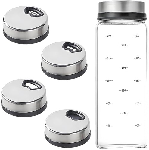 Salt Shaker, 300ml Salt Shaker with Lid, Salt Dispenser Seasoning Dispenser for Kitchen, Dining Table, or Creative DIY Projects, 15 * 6cm Seasoning Shaker