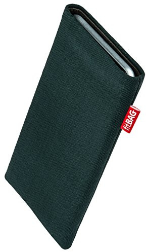 fitBAG Rave Smaragd Handytasche für Apple iPhone Air / 17 Air Tasche aus Textil-Stoff mit Microfaserinnenfutter | Hülle mit Reinigungsfunktion | Made in Germany