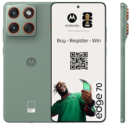 Motorola Edge 70 Smartphone (Robustes 6,67-Super-HD+-Display Dank Corning Gorilla Glass 7i, 50-MP-Kamera, 12/512 GB, 4800 mAh, 68W-TurboPower-Aufladen) Pantone Lily Pad, inkl. Schutzcover