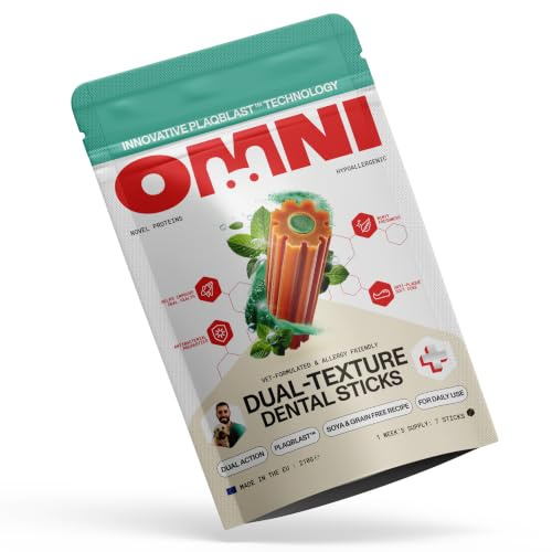 Omni Dental Sticks for Dogs – PlaqBlast Plaque Remover, Hypoallergenic