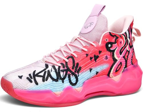 Meqoze Basketskor för män sportskor höga fritidsskor stötdämpning basketskor män lätta halkfria sneakers löparskor promenadskor sneakers