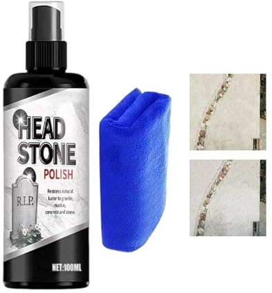 Pulitore Per Pietra Tombale Spray Per Granito 100 Millilitri | Pulitore per Pietre Tombali da Cimitero Utilizzabile su Calcestruzzo, Marmo, Piastrelle, Patio e Cimitero e Vernice da