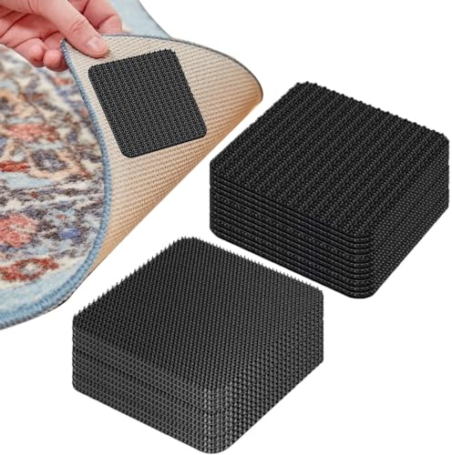 Kaelosyn Rug to Carpet Gripper, Rug Gripper, Carpet Stickers for Rugs | Invisible and Traceless Anti-Slip Foot Pad Fixing Sticker for Carpeted Floor, for Carpeted Sofa Cushion Car Boot Liners (24)