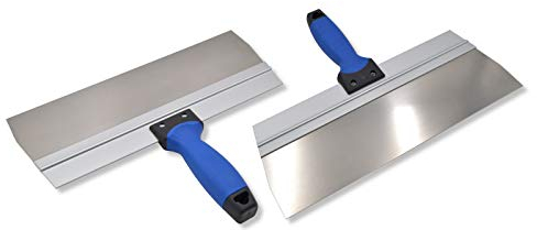 2er Set DEWEPRO® Breitspachtel mit Edelstahlklinge 350x95mm - Fugenspachtel - Trockenbauspachtel mit 2-K-Griff und Aluhalter - Fugspachtel - Flächenspachtel - Maurerspachtel