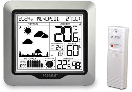 La Crosse Technology - WS6823 Station Météo avec Prévisions et signal DCF - Argent