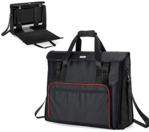 CURMIO Reisetasche für iMac, 27 Zoll Display-Computer Tragetasche, Schwarz | Dick Gepolstert, Zubehörtasche, Abnehmbarer Schultergurt, für PC Monitor/ Tastatur/ Kabel/ Maus/ Kopfhörer, Leere Tasche