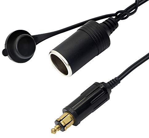 CERRXIAN DIN Hella Powerlet Enchufe para Encendedor de Cigarrillos 18AWG Toma Adaptador de mechero Macho Europeo Enchufe DIN (30 cm)
