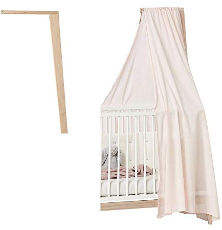 Unbekannt Leander Himmelgestell - Eiche für Linea und Luna Babybett + Himmel in der Farbe Dusty Rose (OHNE BABYBETT!)