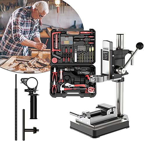 ZhiLianZhao Bohrständer Für Bohrmaschine, Verstellbare Bohrständerklemme, mit Kompatibler Clip, für Kann Metall, Holz, Kunststoff Bohren,E