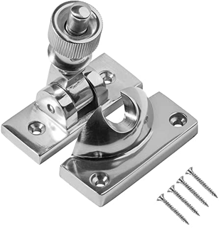 TERF® Traditional Polished Chrome Sash Window Lock Fastener Brighton Pattern With Fixing Screws For Wood Aluminium UPVC Vinyl Frames - Pack of 1